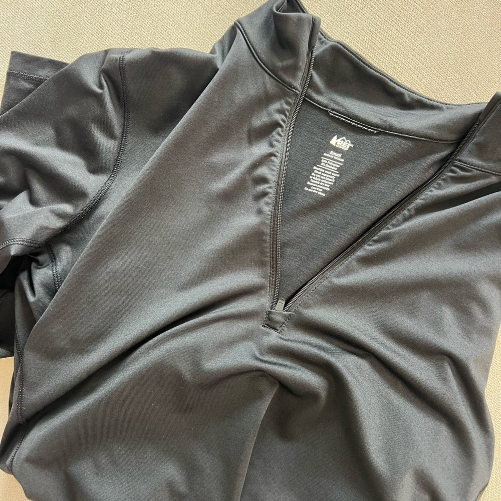 Black Athletic Zip-Up Top REI